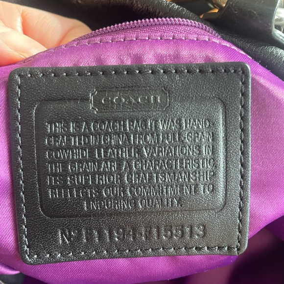 Coach Black Leather Tote Purse - Picture 4 of 5